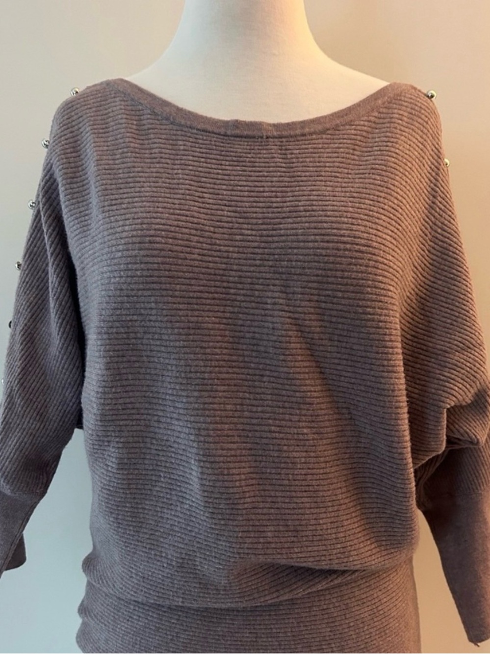 Off-the-Shoulder Purple Sweater